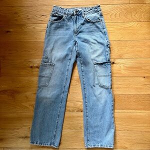 Garage Women's Cargo Denim Jeans, Slouchy. Size 00/23